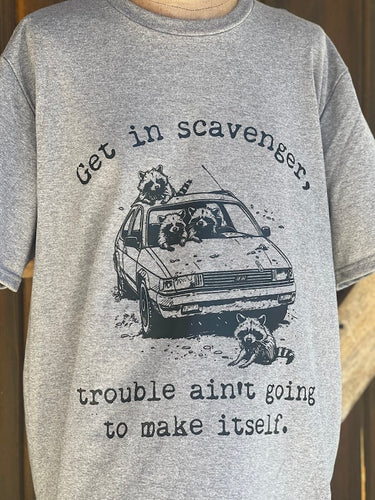 TROUBLE Tee- Heather Grey